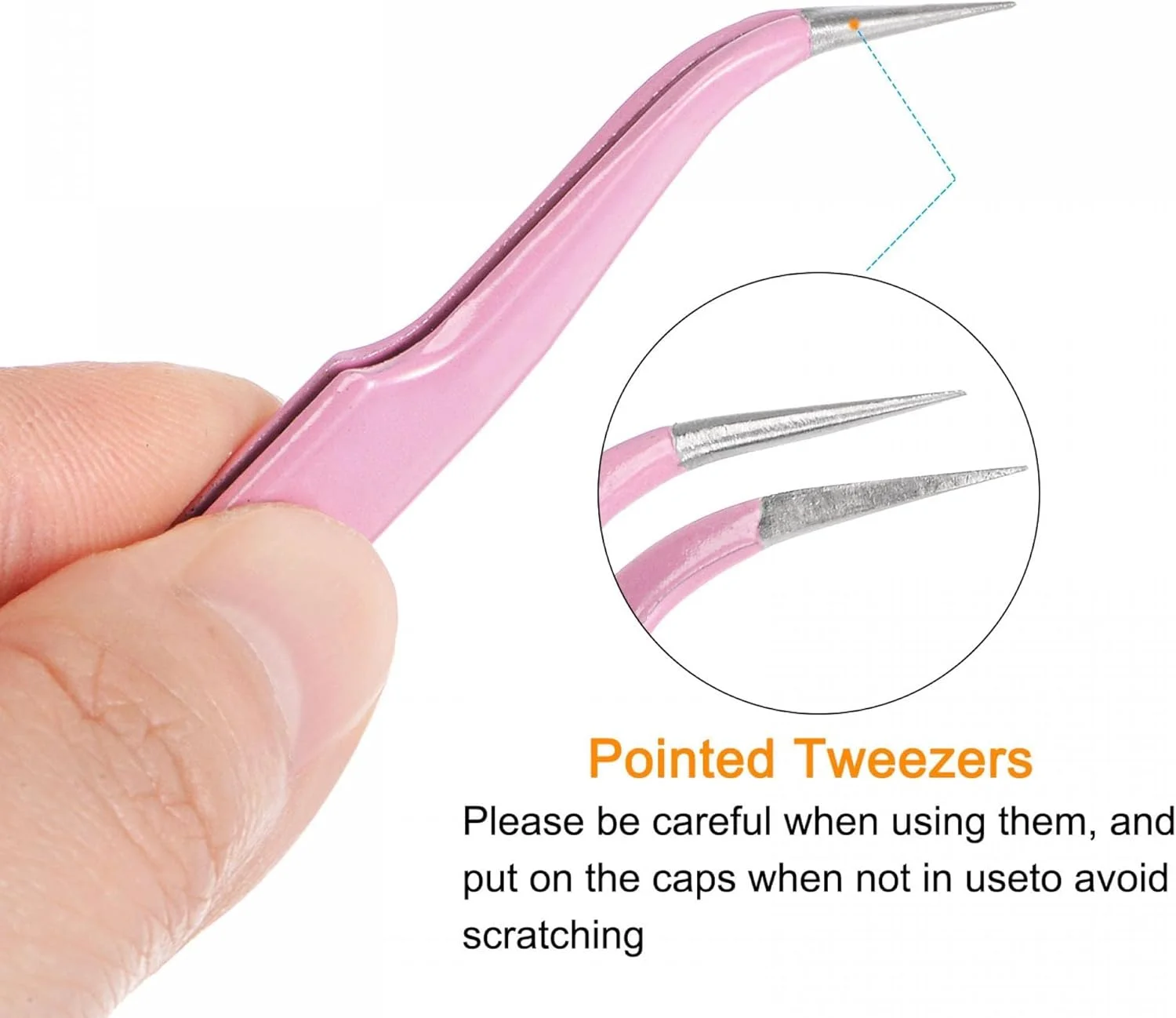 موچین استیل، موچین انحنا دار برای استیکر، اکستنشن مژه، الکترونیک دقیق، نگین ناخن، جواهرات، ابزار اسکرپ بوک (صورتی)