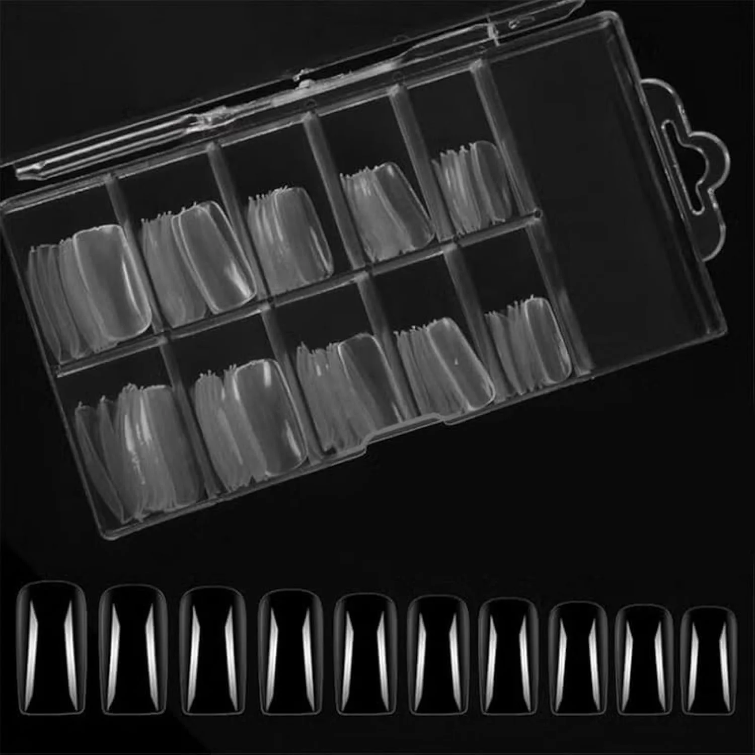 ناخن مصنوعی اریتی، برچسب های هنری ناخن برای مانیکور و پدیکور، چسبی، شفاف