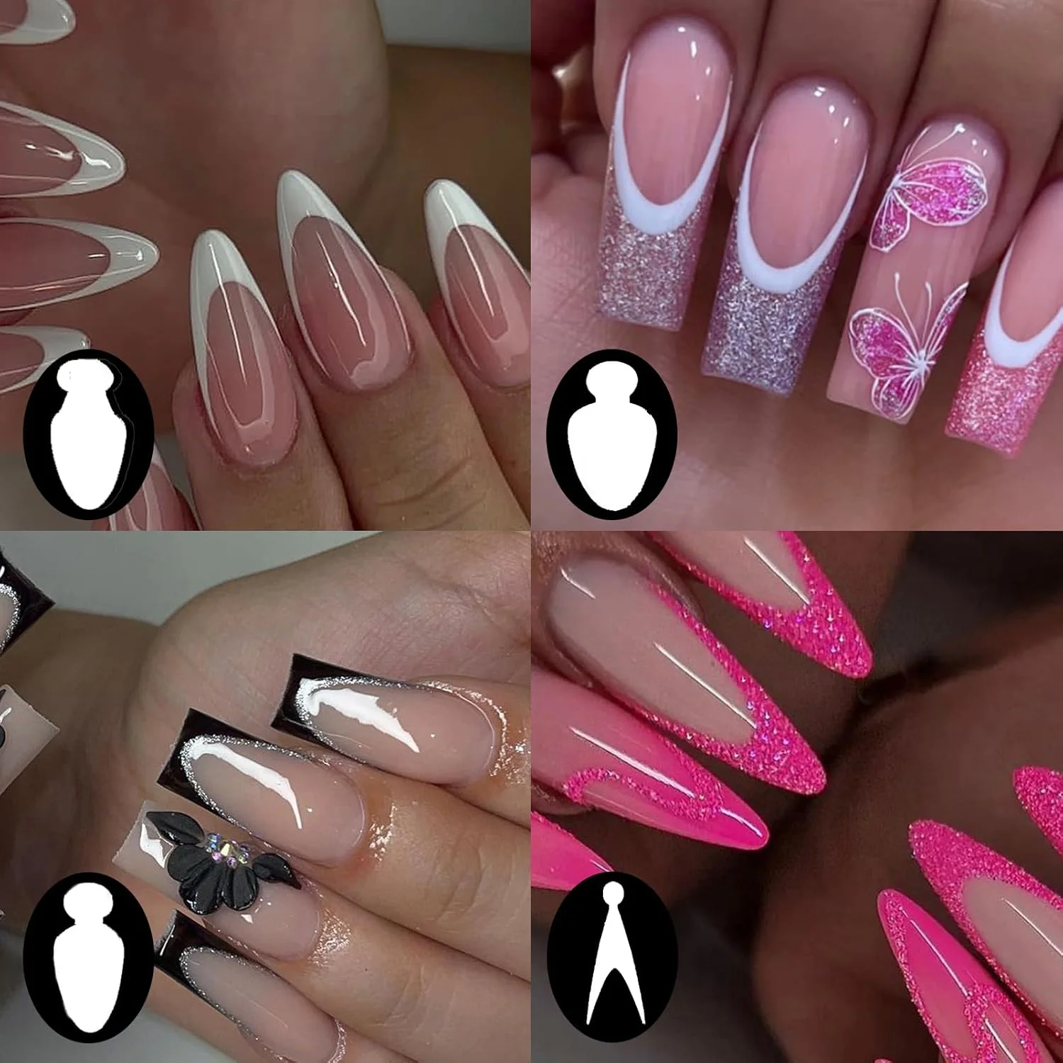 مجموعه 132 عددی قالب ناخن شفاف برای ناخن های فرانسوی، سیستم دوگانه، قالب های دوتایی، برچسب، پدهای سیلیکونی قابل استفاده مجدد، 11 سایز مختلف برای طراحی و کاشت ناخن در خانه مجموعه 132 عددی قالب ناخن شفاف برای ناخن های فرانسوی، سیستم دوگانه، قالب های دوتایی، برچسب، پدهای سیلیکونی قابل استفاده مجدد، 11 سایز مختلف برای طراحی و کاشت ناخن در خانه