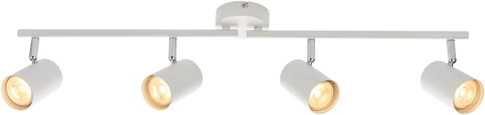 چراغ سقفی ۴ طرفه مدرن آرزو نشنال لایتینگ، روکش سفید مات، سازگار با لامپ ال ای دی GU10، قابل تنظیم و دیمر پذیر، مناسب نورپردازی مسیر