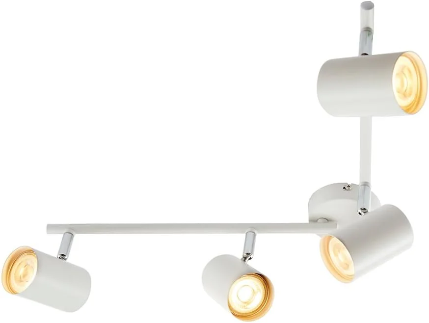 چراغ سقفی ۴ طرفه مدرن آرزو نشنال لایتینگ، روکش سفید مات، سازگار با لامپ ال ای دی GU10، قابل تنظیم و دیمر پذیر، مناسب نورپردازی مسیر