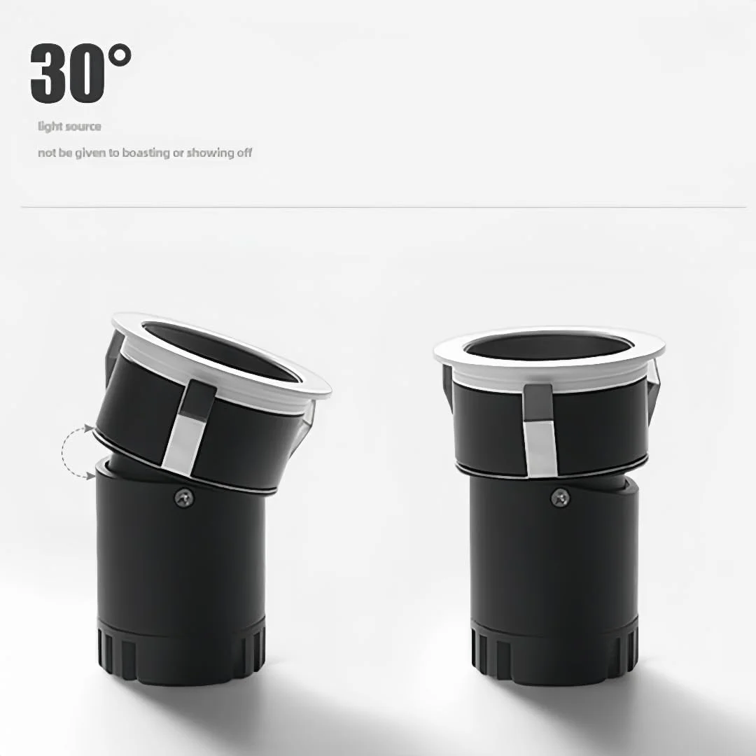 چراغ های نقطه ای ال ای دی 5 وات MEI JIA، بدنه سفید آلومینیومی، چراغ های COB عمیق ال ای دی، چراغ های نقطه ای سقفی توکار، لامپ برجسته آلومینیومی 3000K، چراغ های سقفی نصب شده (2005-5W)