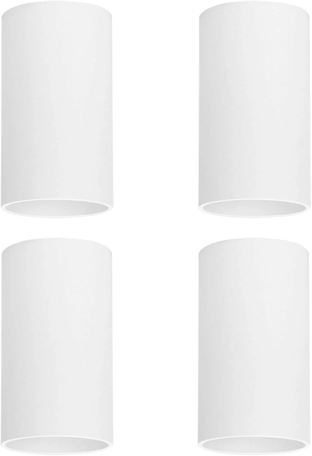 چراغ سقفی روکار Klighgten، بسته 4 عددی، چراغ سقفی گرد سفید مات، پایه GU10، چراغ سقفی آلومینیومی مدرن، 56mm x 100mm، IP20، لامپ شامل نمی شود