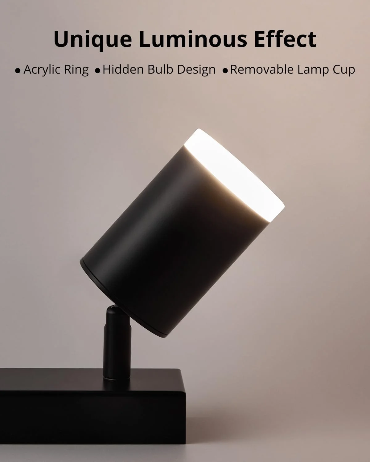 چراغ سقفی 4 نقطه ای مشکی مدرن LED چرخشی GU10 برای آشپزخانه، اتاق نشیمن، اتاق خواب (بدون لامپ)