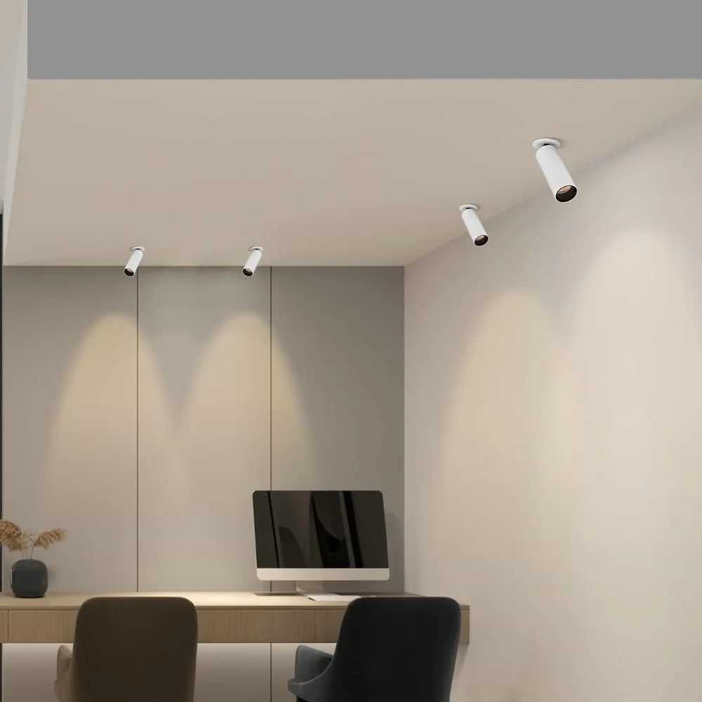 چراغ سقفی ال ای دی توکار سفید رنگ Jadssox، چراغ نقطه ای قابل تنظیم، چراغ پایین تاب چرخشی، چراغ تاکیدی برای نورپردازی گالری تصاویر