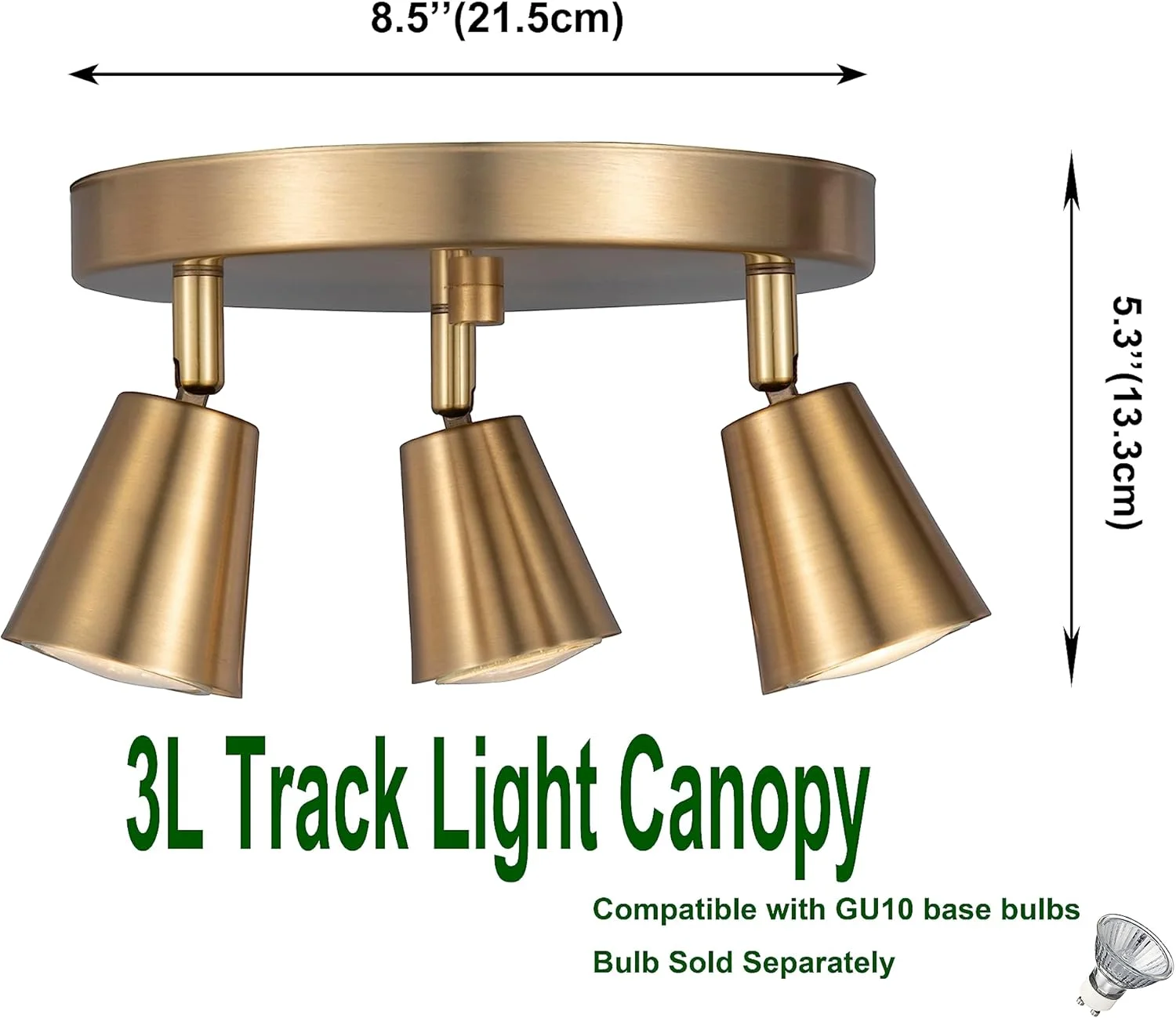 کیت نورپردازی ریلی 3 چراغ، روکش برنجی مات با نورافکن سقفی مدرن توکار برای آشپزخانه، اتاق غذاخوری، اتاق نشیمن، بهبود خانه