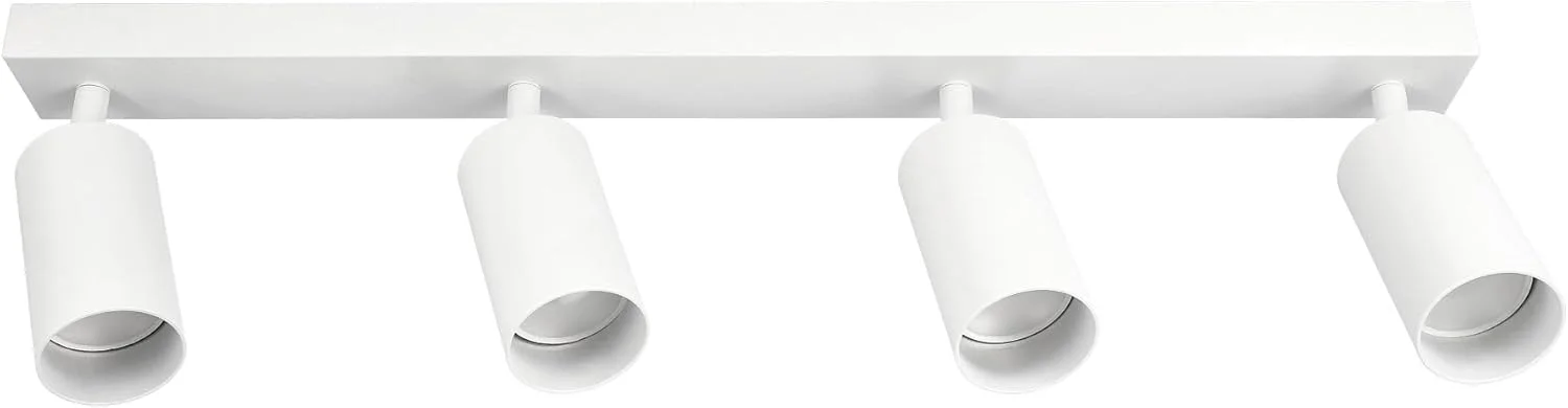 چراغ سقفی 4 شاخه EDO MALGA، 4 نورافکن سفید، نورافکن سقفی قابل تنظیم، چراغ سقفی GU10، چراغ سقفی 230 ولت، چراغ ریلی داخلی، نورافکن LED برای اتاق نشیمن و اتاق خواب