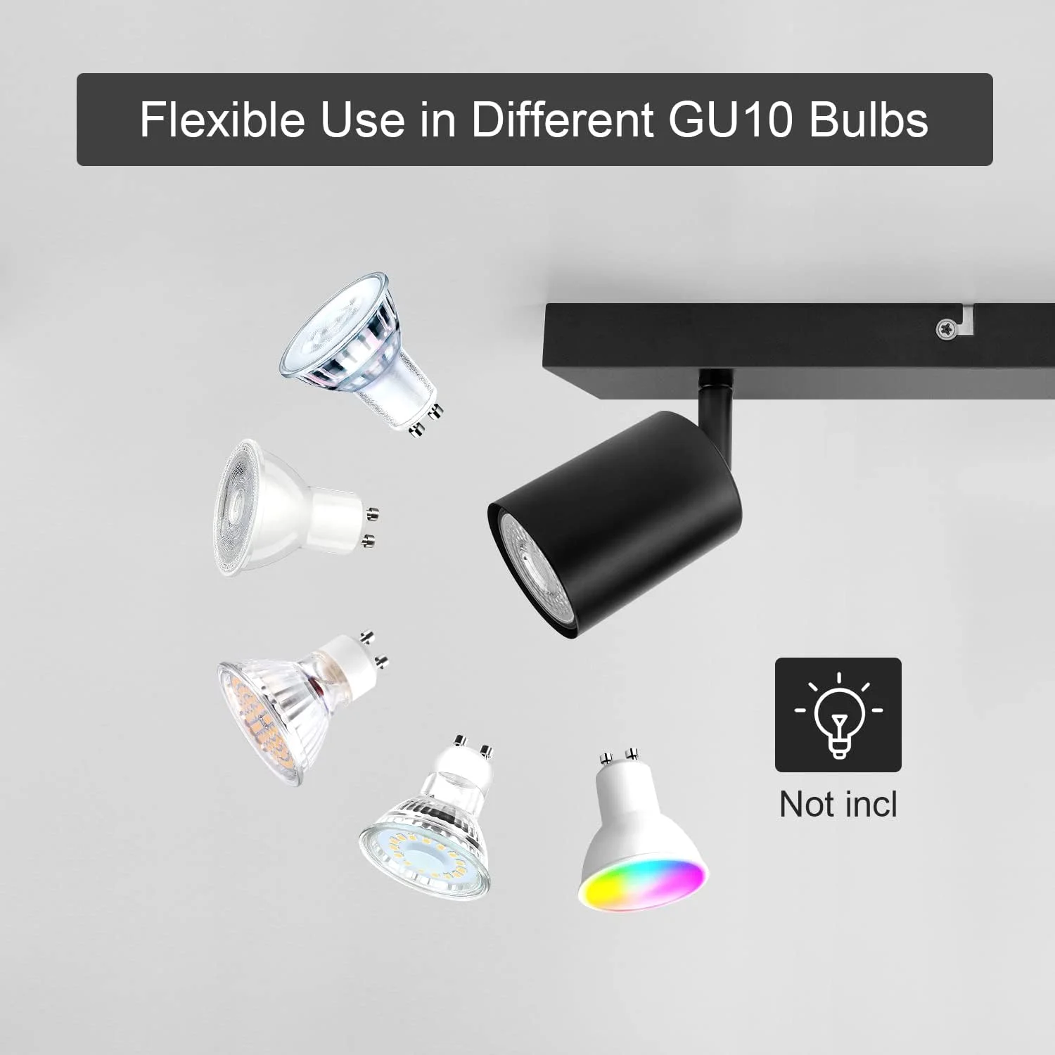 چراغ سقفی Dehobo، نورافکن داخلی مشکی مات، 2 عدد نورافکن قابل تنظیم 6 واتی با سوکت GU10، چراغ دیواری سقفی 2 طرفه صنعتی برای آشپزخانه، سالن، اتاق خواب، اتاق غذاخوری