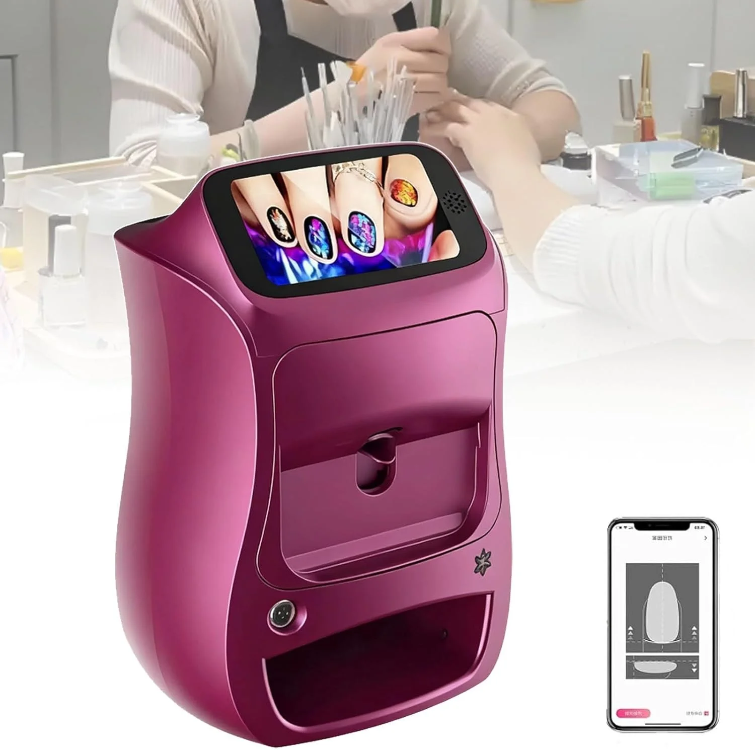 دستگاه چاپ ناخن هوشمند اتوماتیک 3D، دستگاه چاپ ناخن موبایل دیجیتال، دستگاه مینی قابل حمل برای طراحی ناخن، مناسب برای مراقبت شخصی و زیبایی ناخن های دخترانه دستگاه چاپ ناخن هوشمند اتوماتیک 3D، دستگاه چاپ ناخن موبایل دیجیتال، دستگاه مینی قابل حمل برای طراحی ناخن، مناسب برای مراقبت شخصی و زیبایی ناخن های دخترانه