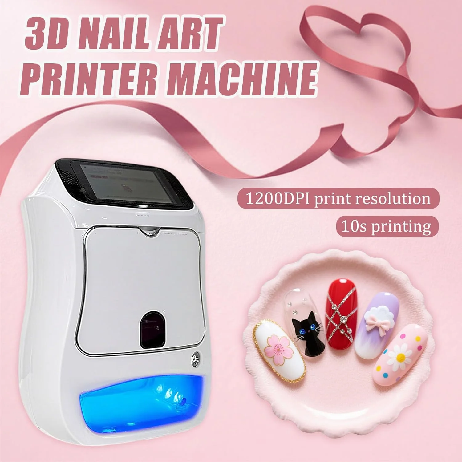 دستگاه چاپ ناخن سه بعدی اتوماتیک با صفحه لمسی 5 اینچی - بیش از 1000 طرح، آپلود عکس سفارشی، چاپ و خشک کردن سریع 10 ثانیه ای - دستگاه طراحی ناخن DIY برای استفاده خانگی و سالن حرفه ای سفید دستگاه چاپ ناخن سه بعدی اتوماتیک با صفحه لمسی 5 اینچی - بیش از 1000 طرح، آپلود عکس سفارشی، چاپ و خشک کردن سریع 10 ثانیه ای - دستگاه طراحی ناخن DIY برای استفاده خانگی و سالن حرفه ای سفید