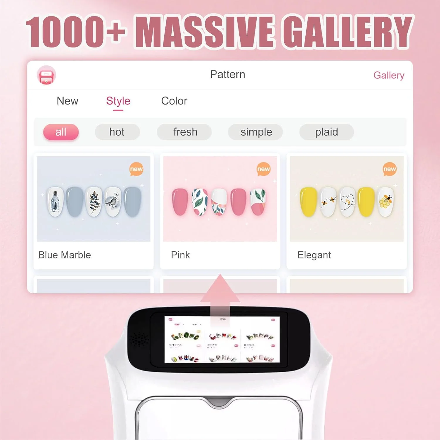 دستگاه چاپ ناخن سه بعدی اتوماتیک با صفحه لمسی 5 اینچی - بیش از 1000 طرح، آپلود عکس سفارشی، چاپ و خشک کردن سریع 10 ثانیه ای - دستگاه طراحی ناخن DIY برای استفاده خانگی و سالن حرفه ای سفید دستگاه چاپ ناخن سه بعدی اتوماتیک با صفحه لمسی 5 اینچی - بیش از 1000 طرح، آپلود عکس سفارشی، چاپ و خشک کردن سریع 10 ثانیه ای - دستگاه طراحی ناخن DIY برای استفاده خانگی و سالن حرفه ای سفید