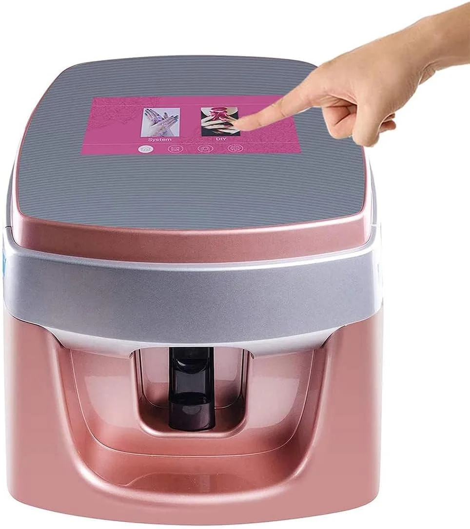 دستگاه چاپگر سه بعدی ناخن AJWYSOI، دستگاه طراحی ناخن با صفحه لمسی HD 7 اینچی، پشتیبانی از WiFi/DIY، تشخیص هوش مصنوعی چهره ناخن، چاپگر هوشمند خودکار ناخن برای دوستداران سالن ناخن خانگی