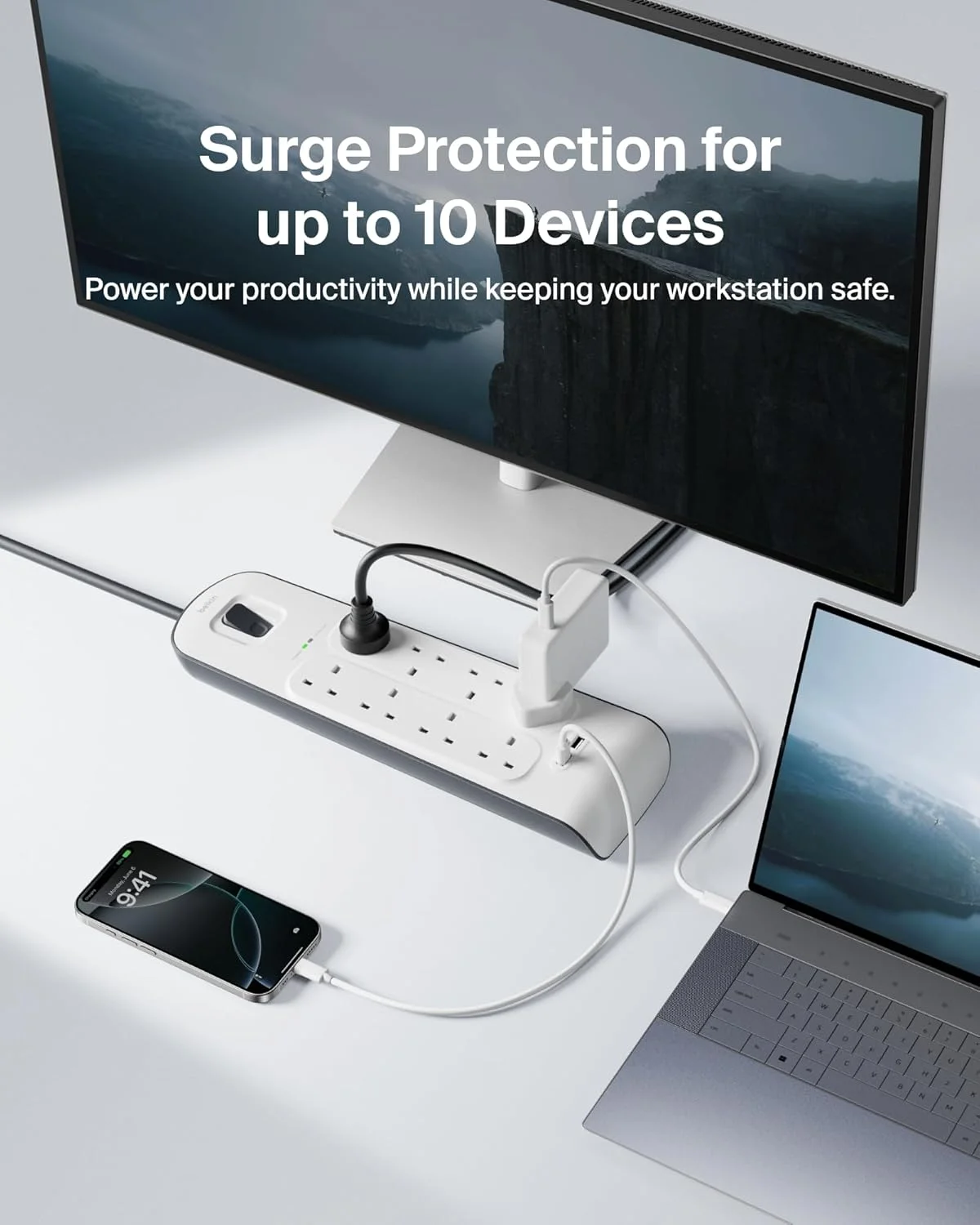 محافظ برق 8 خانه بلکین با طول سیم 2 متری - پریز برق مقاوم با پورت USB با خروجی 2.4 آمپر (دو عدد) محافظ برق 8 خانه بلکین با طول سیم 2 متری - پریز برق مقاوم با پورت USB با خروجی 2.4 آمپر (دو عدد)