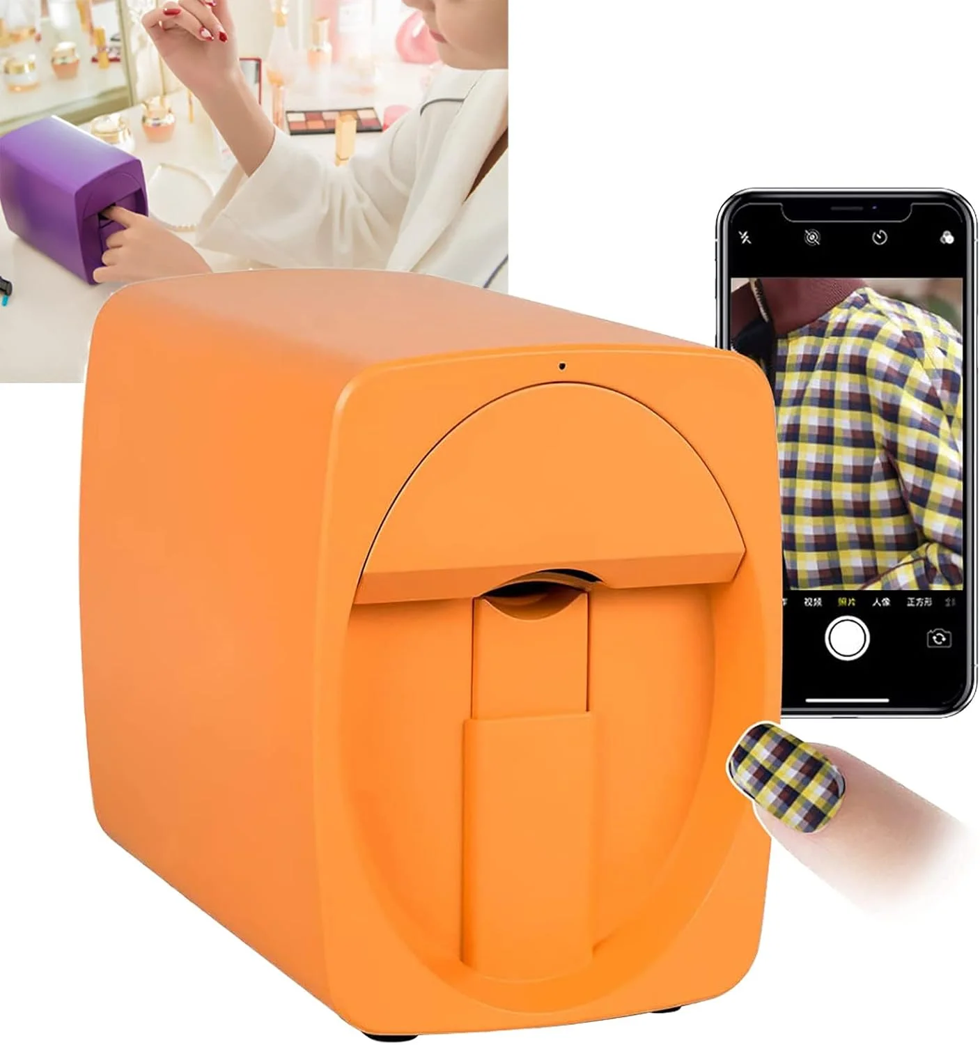 دستگاه چاپ ناخن LHTYXX، دستگاه چاپ سه بعدی ناخن، هنر ناخن طرح دار قابل حمل، دستگاه های چاپگر پشتیبانی از Wifi/Diy/Usb، اتصال برنامه موبایل، نارنجی (نارنجی) دستگاه چاپ ناخن LHTYXX، دستگاه چاپ سه بعدی ناخن، هنر ناخن طرح دار قابل حمل، دستگاه های چاپگر پشتیبانی از Wifi/Diy/Usb، اتصال برنامه موبایل، نارنجی (نارنجی)