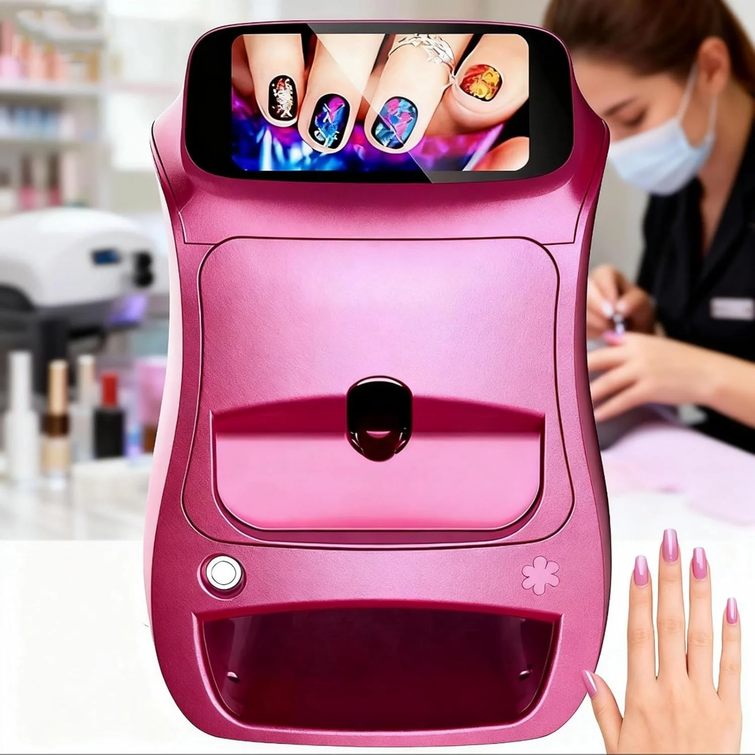 دستگاه چاپ ناخن سه بعدی موبایل، دستگاه چاپگر هوشمند اتوماتیک هنر ناخن با صفحه لمسی 5 اینچی، دستگاه چند منظوره نقاشی ناخن 1200 dpi با پشتیبانی از WiFi/DIY/USB دستگاه چاپ ناخن سه بعدی موبایل، دستگاه چاپگر هوشمند اتوماتیک هنر ناخن با صفحه لمسی 5 اینچی، دستگاه چند منظوره نقاشی ناخن 1200 dpi با پشتیبانی از WiFi/DIY/USB