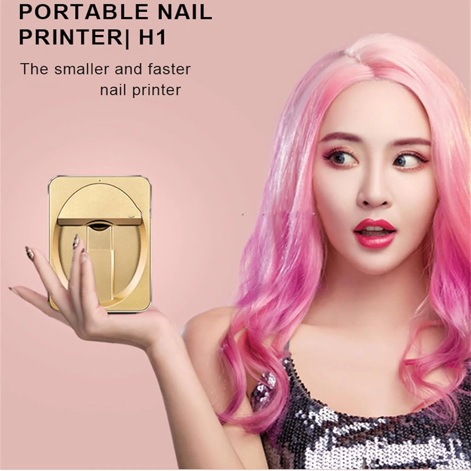 چاپگر ناخن سه بعدی مینی با وضوح بالا 2400 dpi | پشتیبانی از WiFi/DIY/USB دستگاه چاپ طرح ناخن | مناسب برای استفاده خانگی و سالن های آرایشی