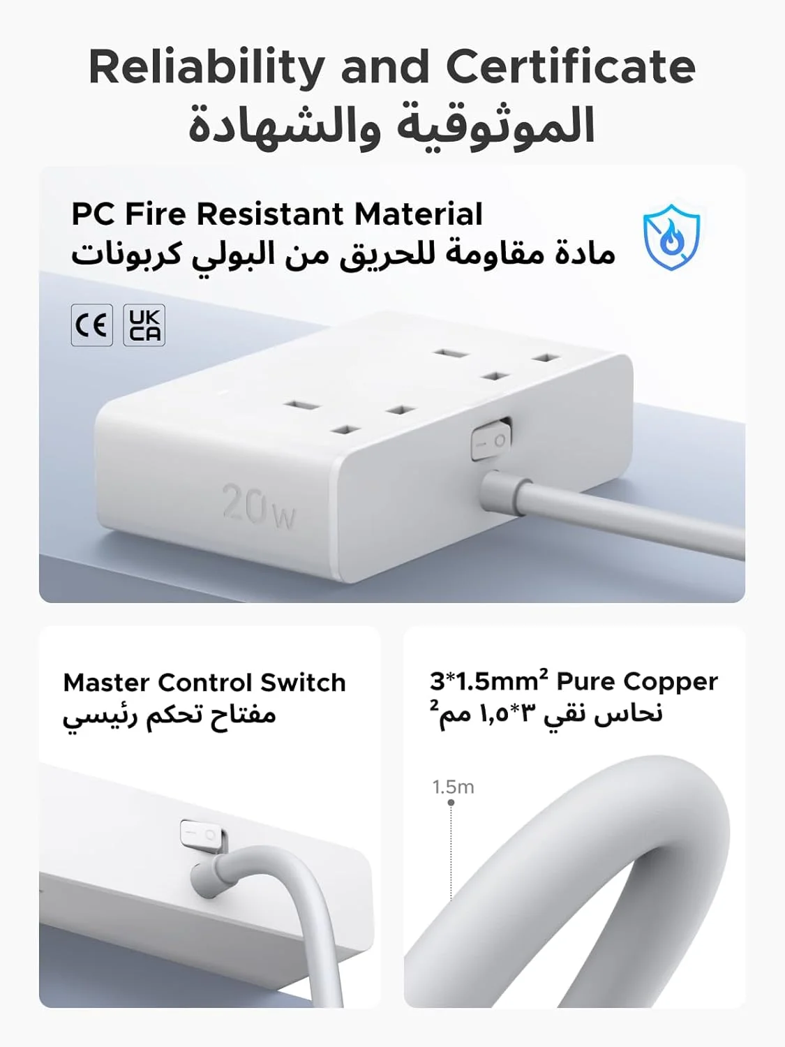 سیم رابط UGREEN Nexode با 4 پورت USB، 2 پریز برق حداکثر توان 2990 وات، دوشاخه توسعه PD20W سازگار با آیفون، آیپد، لپ تاپ، لوازم برقی، برای خانه/دفتر/مسافرت (1.5 متری سفید)، مدل جدید 2025 سیم رابط UGREEN Nexode با 4 پورت USB، 2 پریز برق حداکثر توان 2990 وات، دوشاخه توسعه PD20W سازگار با آیفون، آیپد، لپ تاپ، لوازم برقی، برای خانه/دفتر/مسافرت (1.5 متری سفید)، مدل جدید 2025