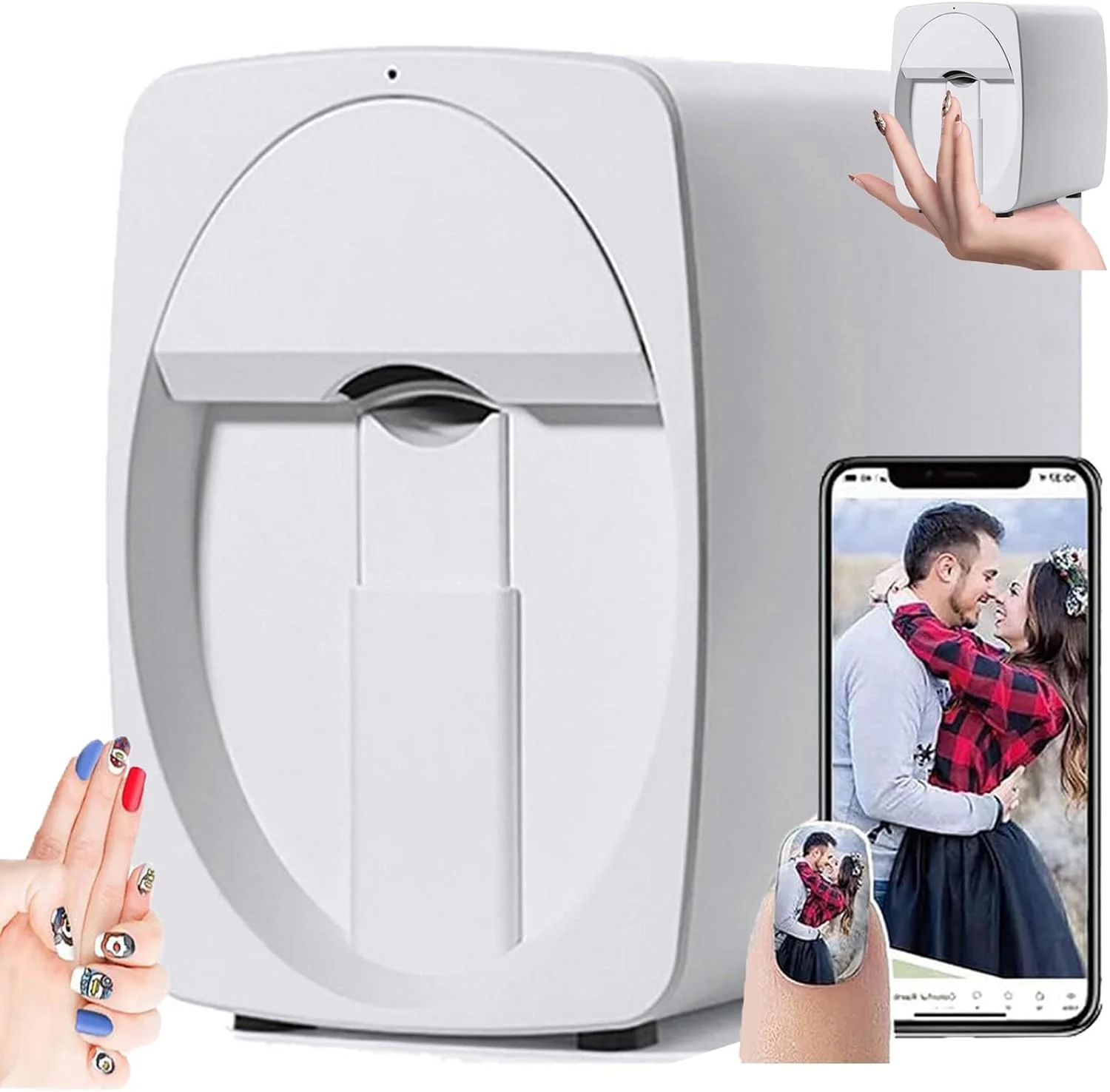 دستگاه چاپ ناخن سه بعدی حرفه ای، دستگاه چاپ کوچک برای ناخن، دستگاه نقاشی ناخن دیجیتال قابل حمل چند منظوره، دستگاه هوشمند خودکار هنر ناخن برای خانه یا سالن ناخن A