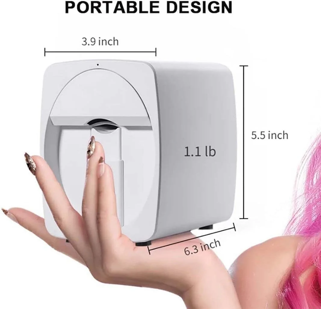 دستگاه چاپ ناخن دیجیتال ZJWXXN، دستگاه چاپ ناخن اتوماتیک هوشمند سه بعدی با بدنه فلزی، دستگاه چاپ ناخن قابل حمل DIY برای منزل یا سالن ناخن، هدیه ای برای دختران و زنان. (B) دستگاه چاپ ناخن دیجیتال ZJWXXN، دستگاه چاپ ناخن اتوماتیک هوشمند سه بعدی با بدنه فلزی، دستگاه چاپ ناخن قابل حمل DIY برای منزل یا سالن ناخن، هدیه ای برای دختران و زنان. (B)