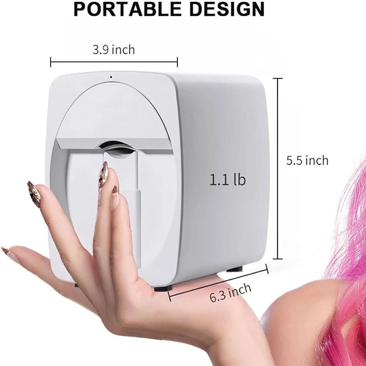 دستگاه چاپ طرح ناخن موبایل، دستگاه چاپگر طرح ناخن کنترل برنامه 3D دیجیتال هوشمند مجموعه سالن مانیکور چاپگر ناخن