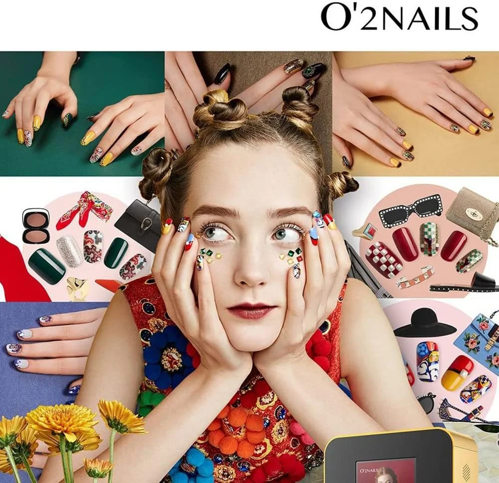 دستگاه چاپ ناخن سه بعدی، دستگاه هوشمند طراحی ناخن - چاپگر هوشمند دیجیتال هنر ناخن با قابلیت DIY/App/Wifi/Usb برای کودکان/سالن ناخن/ناخن کاران/علاقه مندان به ناخن