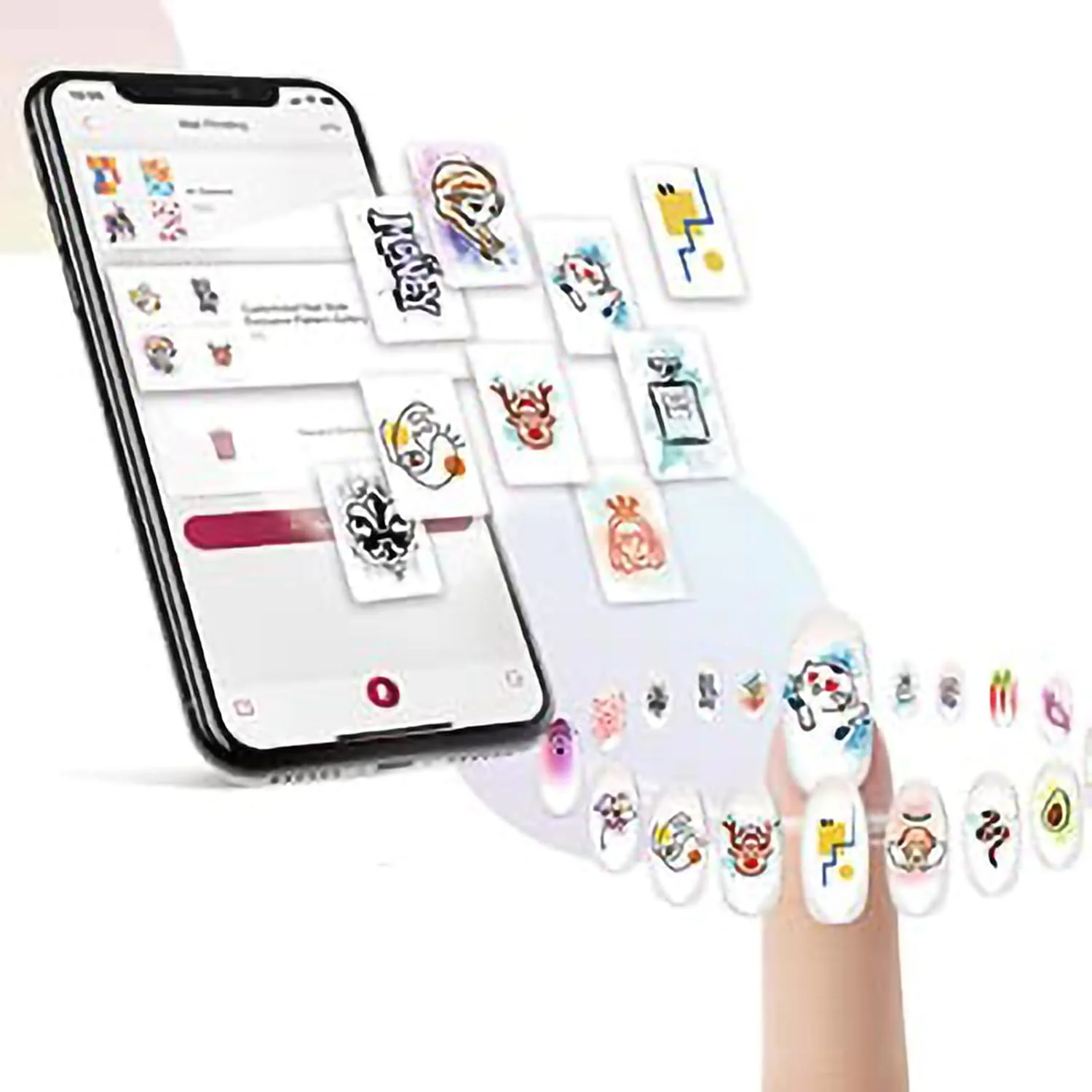 دستگاه چاپ ناخن سه بعدی هوشمند اتوماتیک، چاپگر قابل حمل هنر ناخن، دستگاه هنر ناخن چاپگر سه بعدی، پشتیبانی از الگوهای DIY تلفن همراه دستگاه چاپ ناخن سه بعدی هوشمند اتوماتیک، چاپگر قابل حمل هنر ناخن، دستگاه هنر ناخن چاپگر سه بعدی، پشتیبانی از الگوهای DIY تلفن همراه