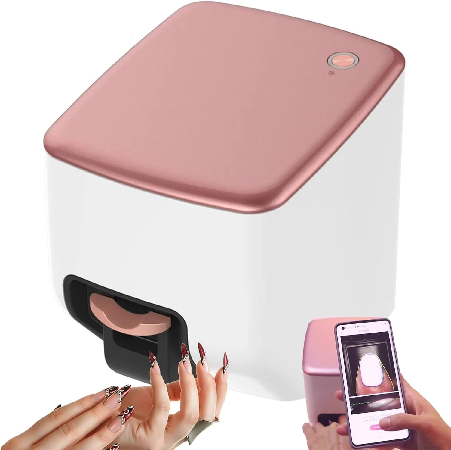 دستگاه چاپ ناخن، دستگاه هوشمند سه بعدی طراحی ناخن، چاپگر دیجیتال قابل حمل هنر ناخن با وضوح 4800 DPI، پشتیبانی از برنامه/DIY، تجهیزات حرفه ای برای زیبایی و مراقبت شخصی