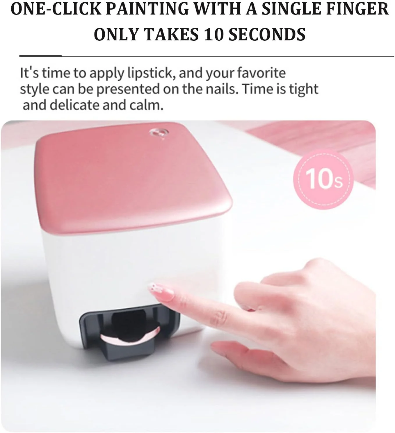 دستگاه چاپ ناخن، دستگاه هوشمند سه بعدی طراحی ناخن، چاپگر دیجیتال قابل حمل هنر ناخن با وضوح 4800 DPI، پشتیبانی از برنامه/DIY، تجهیزات حرفه ای برای زیبایی و مراقبت شخصی