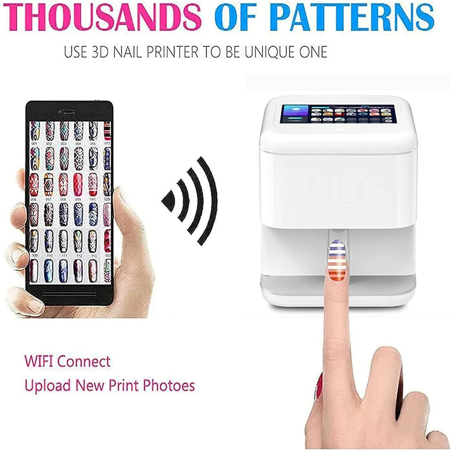 دستگاه چاپ ناخن قابل حمل چند منظوره، دستگاه چاپگر هوشمند سه بعدی اتوماتیک ناخن، پشتیبانی از Wifi/Diy، تشخیص هوش مصنوعی سطح ناخن دستگاه چاپ ناخن قابل حمل چند منظوره، دستگاه چاپگر هوشمند سه بعدی اتوماتیک ناخن، پشتیبانی از Wifi/Diy، تشخیص هوش مصنوعی سطح ناخن