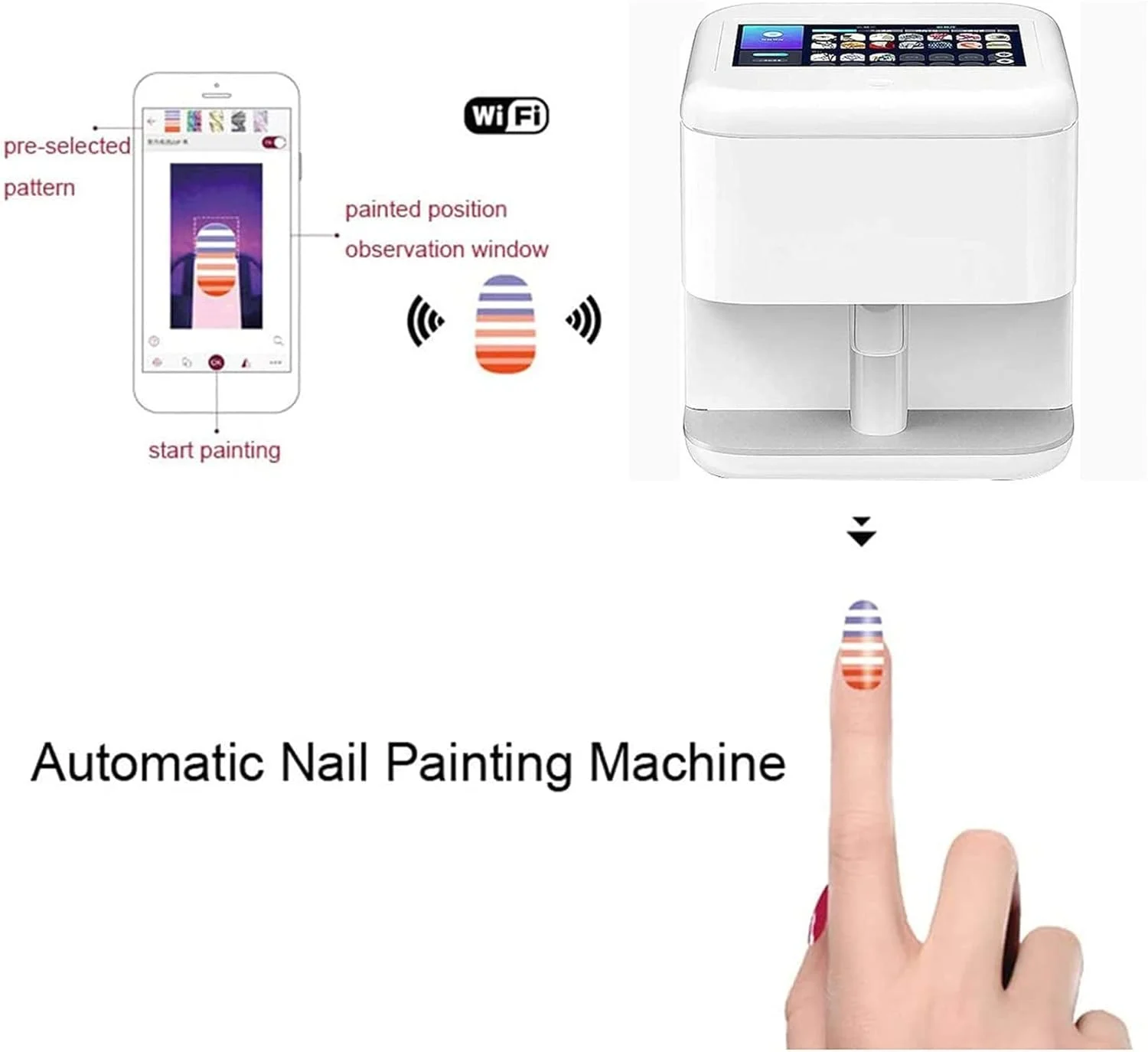 دستگاه چاپ ناخن سه بعدی، دستگاه چاپگر ناخن، دستگاه چاپ ناخن با صفحه لمسی و هوش مصنوعی دیجیتال می تواند طرح مورد نظر شما را چاپ کند دستگاه چاپ ناخن سه بعدی، دستگاه چاپگر ناخن، دستگاه چاپ ناخن با صفحه لمسی و هوش مصنوعی دیجیتال می تواند طرح مورد نظر شما را چاپ کند