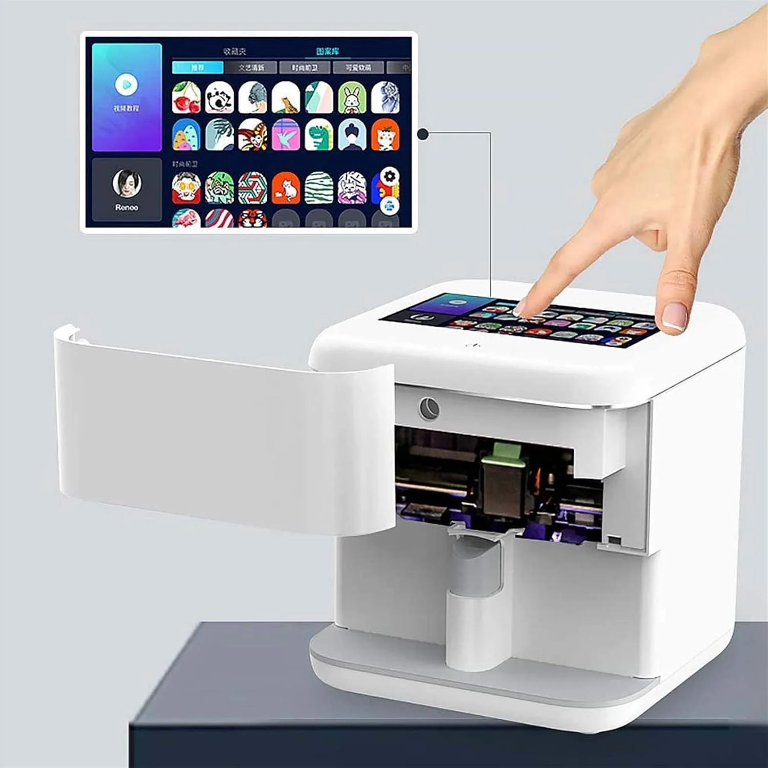 دستگاه چاپ ناخن سه بعدی، دستگاه چاپگر ناخن، دستگاه چاپ ناخن با صفحه لمسی و هوش مصنوعی دیجیتال می تواند طرح مورد نظر شما را چاپ کند دستگاه چاپ ناخن سه بعدی، دستگاه چاپگر ناخن، دستگاه چاپ ناخن با صفحه لمسی و هوش مصنوعی دیجیتال می تواند طرح مورد نظر شما را چاپ کند