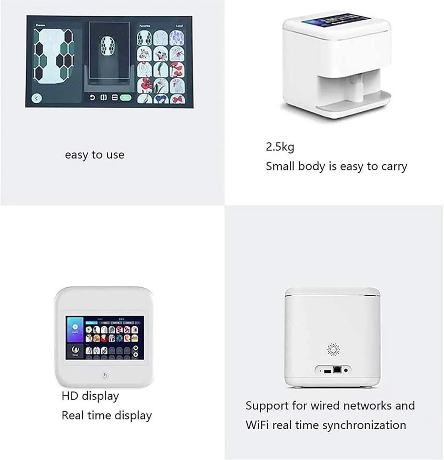 دستگاه چاپ ناخن قابل حمل چند منظوره، دستگاه چاپگر هوشمند سه بعدی اتوماتیک ناخن، پشتیبانی از Wifi/Diy، تشخیص هوش مصنوعی سطح ناخن دستگاه چاپ ناخن قابل حمل چند منظوره، دستگاه چاپگر هوشمند سه بعدی اتوماتیک ناخن، پشتیبانی از Wifi/Diy، تشخیص هوش مصنوعی سطح ناخن