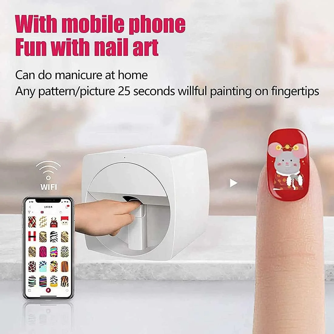 دستگاه چاپگر سه بعدی ناخن، دستگاه چاپگر طرح های سفارشی ناخن، چاپگر هوشمند اتوماتیک سه بعدی ناخن، تجهیزات قابل حمل چند منظوره هوشمند AI، نقاشی 35 ثانیه ای دستگاه چاپگر سه بعدی ناخن، دستگاه چاپگر طرح های سفارشی ناخن، چاپگر هوشمند اتوماتیک سه بعدی ناخن، تجهیزات قابل حمل چند منظوره هوشمند AI، نقاشی 35 ثانیه ای