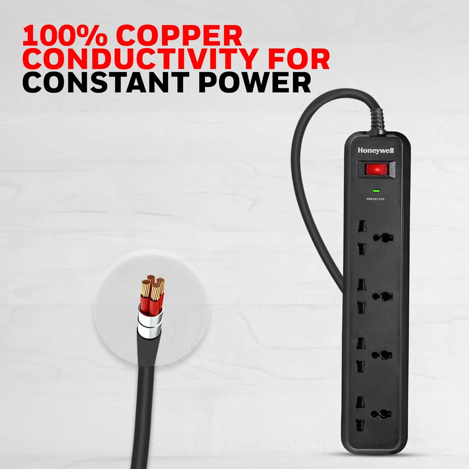 محافظ برق هانیول، 4 پریز جهانی، کابل 2 متری، 15000 آمپر، محافظت خودکار در برابر اضافه بار، محافظ ولتاژ/چندراهی برق، کلید اصلی، 3 سال  محافظ برق هانیول، 4 پریز جهانی، کابل 2 متری، 15000 آمپر، محافظت خودکار در برابر اضافه بار، محافظ ولتاژ/چندراهی برق، کلید اصلی، 3 سال