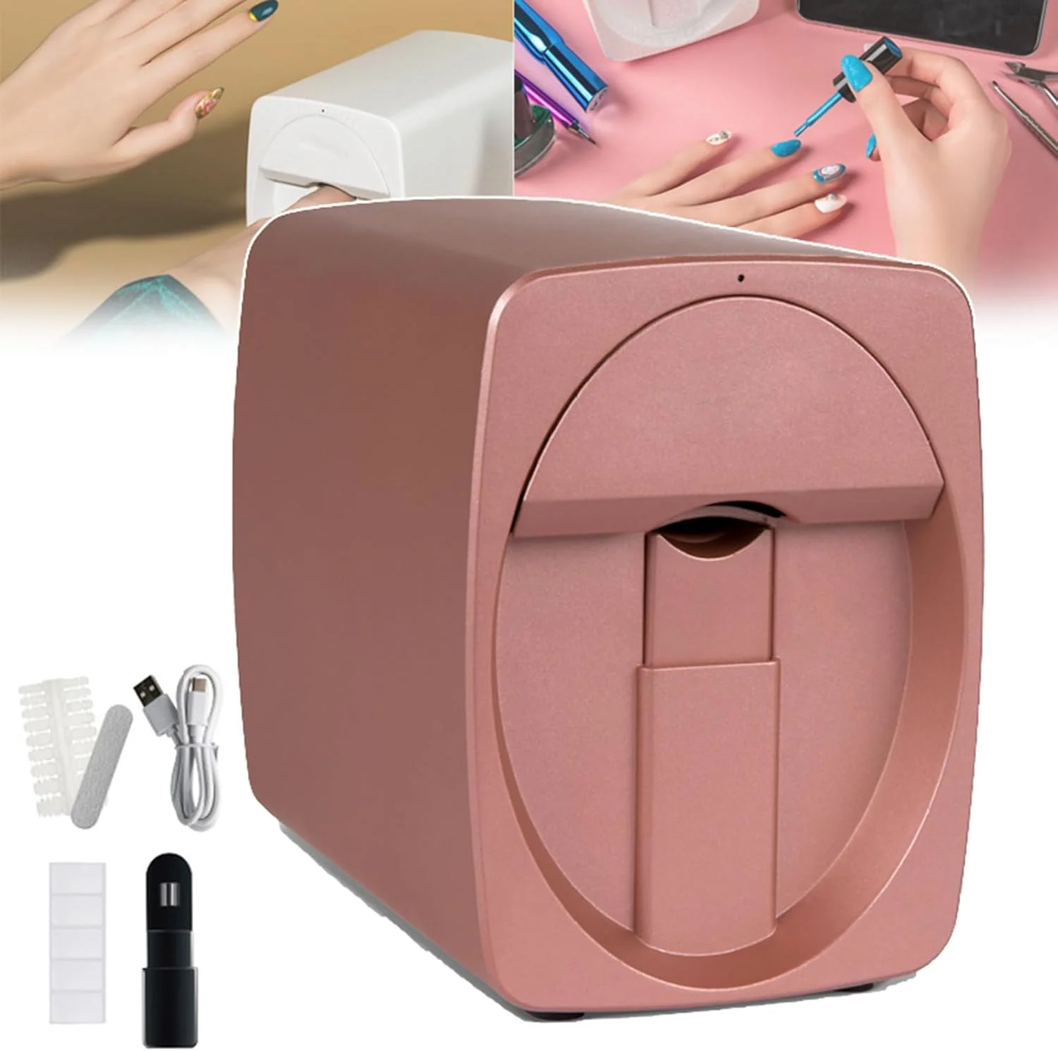 دستگاه چاپ طرح ناخن - قابل حمل، دستگاه چاپ هوشمند سه بعدی اتوماتیک ناخن، 2400 DPI، پشتیبانی از DIY، کنترل از طریق برنامه، سازگار با: همه نسخه ها، برای استودیو ناخن/ناخن کار/دوستداران ناخن، طلایی دستگاه چاپ طرح ناخن - قابل حمل، دستگاه چاپ هوشمند سه بعدی اتوماتیک ناخن، 2400 DPI، پشتیبانی از DIY، کنترل از طریق برنامه، سازگار با: همه نسخه ها، برای استودیو ناخن/ناخن کار/دوستداران ناخن، طلایی