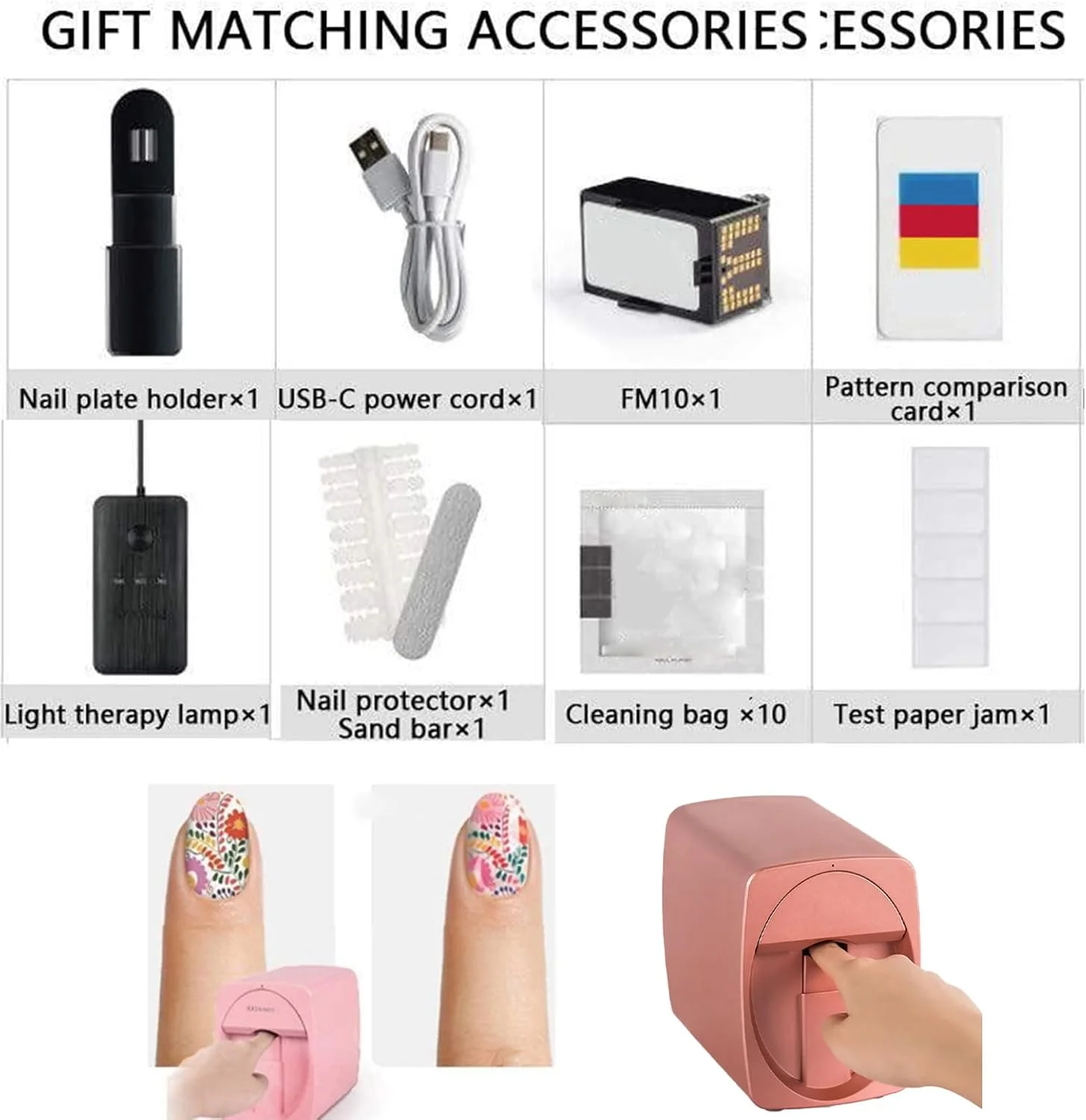 دستگاه چاپ طرح ناخن - قابل حمل، دستگاه چاپ هوشمند سه بعدی اتوماتیک ناخن، 2400 DPI، پشتیبانی از DIY، کنترل از طریق برنامه، سازگار با: همه نسخه ها، برای استودیو ناخن/ناخن کار/دوستداران ناخن، طلایی دستگاه چاپ طرح ناخن - قابل حمل، دستگاه چاپ هوشمند سه بعدی اتوماتیک ناخن، 2400 DPI، پشتیبانی از DIY، کنترل از طریق برنامه، سازگار با: همه نسخه ها، برای استودیو ناخن/ناخن کار/دوستداران ناخن، طلایی