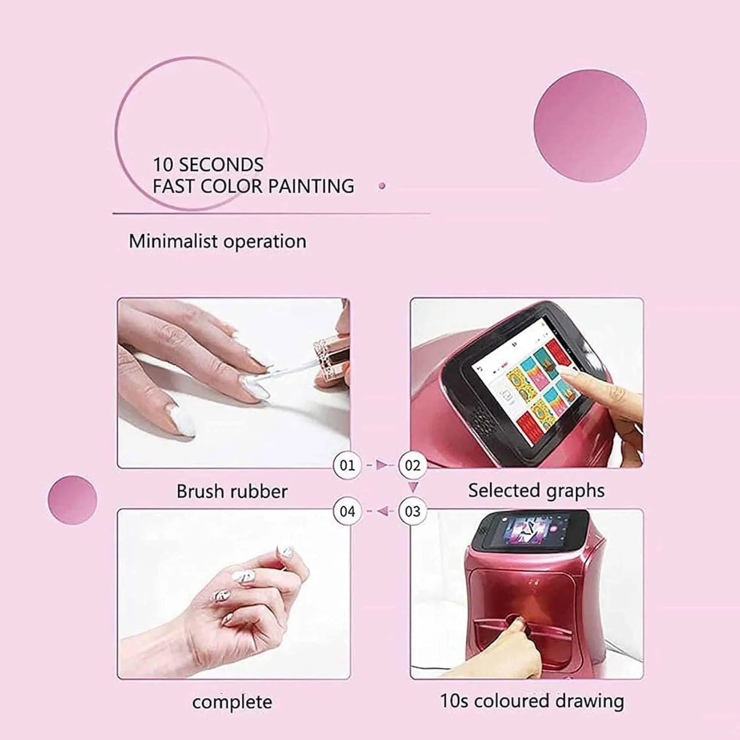 دستگاه چاپ ناخن قابل حمل دیجیتال، دستگاه چاپگر هوشمند سه بعدی اتوماتیک ناخن، Wi-Fi Ieee 802.11 B/G/N، بلوتوث 4.0، قابلیت اتصال به تلفن همراه