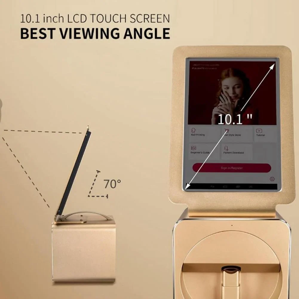 دستگاه چاپگر ناخن سه بعدی، چاپگر دیجیتال حرفه ای طراحی ناخن، دستگاه قابل حمل نقاشی ناخن کنترل با تلفن هوشمند، ربات چاپ ناخن رومیزی، تشخیص هوش مصنوعی سطح ناخن، الگوی DIY