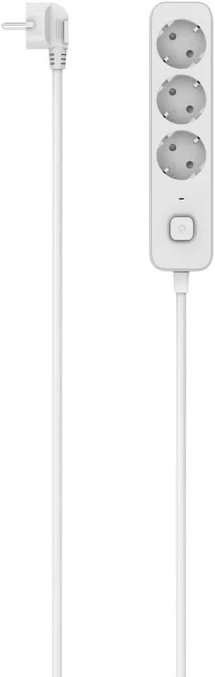 محافظ برق هاما با کلید، 3 راهی، 1.4 متری (محافظ برق، 3 راهی، پریز چندگانه، دوشاخه چندگانه، با محافظ لمسی، LED، 45 درجه) سفید