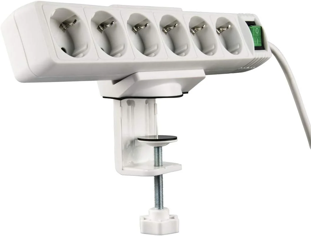 نگهدارنده چند راهی برق هاما، گیره رومیزی با مدیریت کابل، قابل نصب با پیچ یا گیره