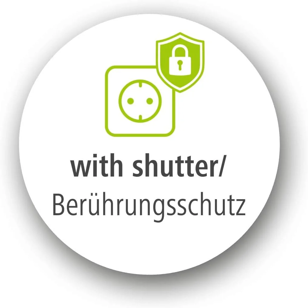 محافظ برق 5 خانه هاما با USB (2 پورت USB با 3400 میلی آمپر، کابل 1.4 متری، محافظ لمسی، کلید خاموش و روشن بدون چراغ، پریزها با زاویه 45 درجه، حداکثر توان 3680 وات) سفید