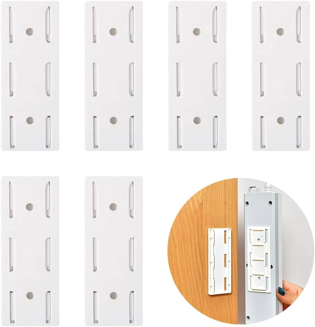 نگهدارنده پریز چسبی 6 عددی، تثبیت کننده پریز رومیزی بدون نیاز به سوراخ کاری، نگهدارنده چندراهی برق چسبی برای خانه، آشپزخانه، اداره