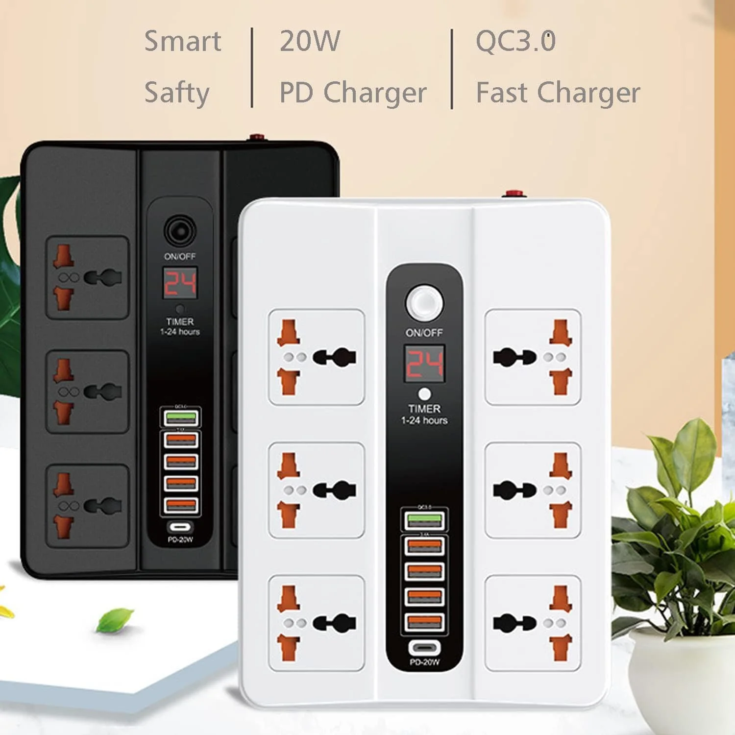 محافظ برق و شارژر USB التر آزون - 6 پریز برق و 5 پورت USB + 1 پورت PD، کابل افزایش طول با دوشاخه تخت، ایستگاه رومیزی LED، کابل برق 1.8 متری، سوکت جمع و جور محافظ برق و شارژر USB التر آزون - 6 پریز برق و 5 پورت USB + 1 پورت PD، کابل افزایش طول با دوشاخه تخت، ایستگاه رومیزی LED، کابل برق 1.8 متری، سوکت جمع و جور