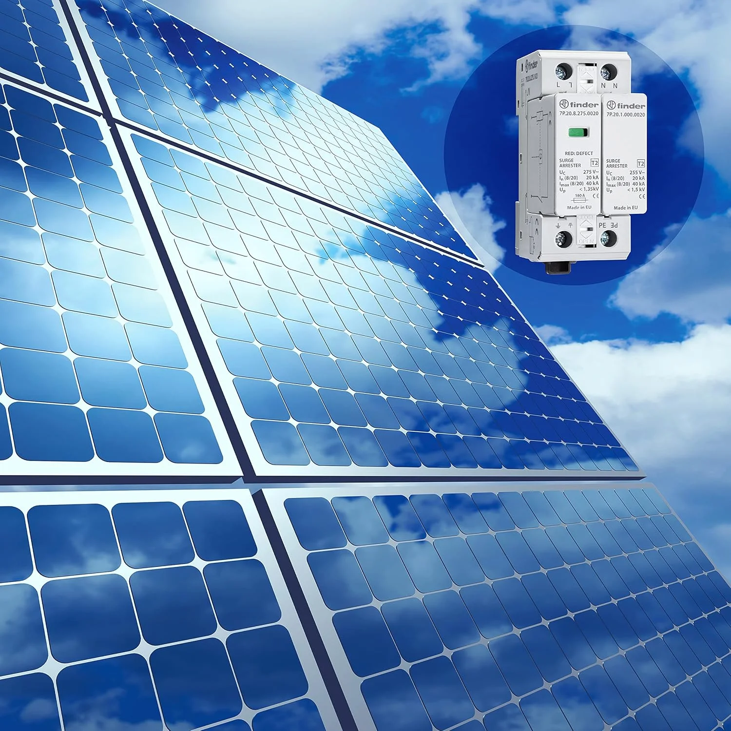 سری Finder 7P - محافظ ولتاژ SPD نوع 2، 1 واریستور + 1 Gdt سری Finder 7P - محافظ ولتاژ SPD نوع 2، 1 واریستور + 1 Gdt