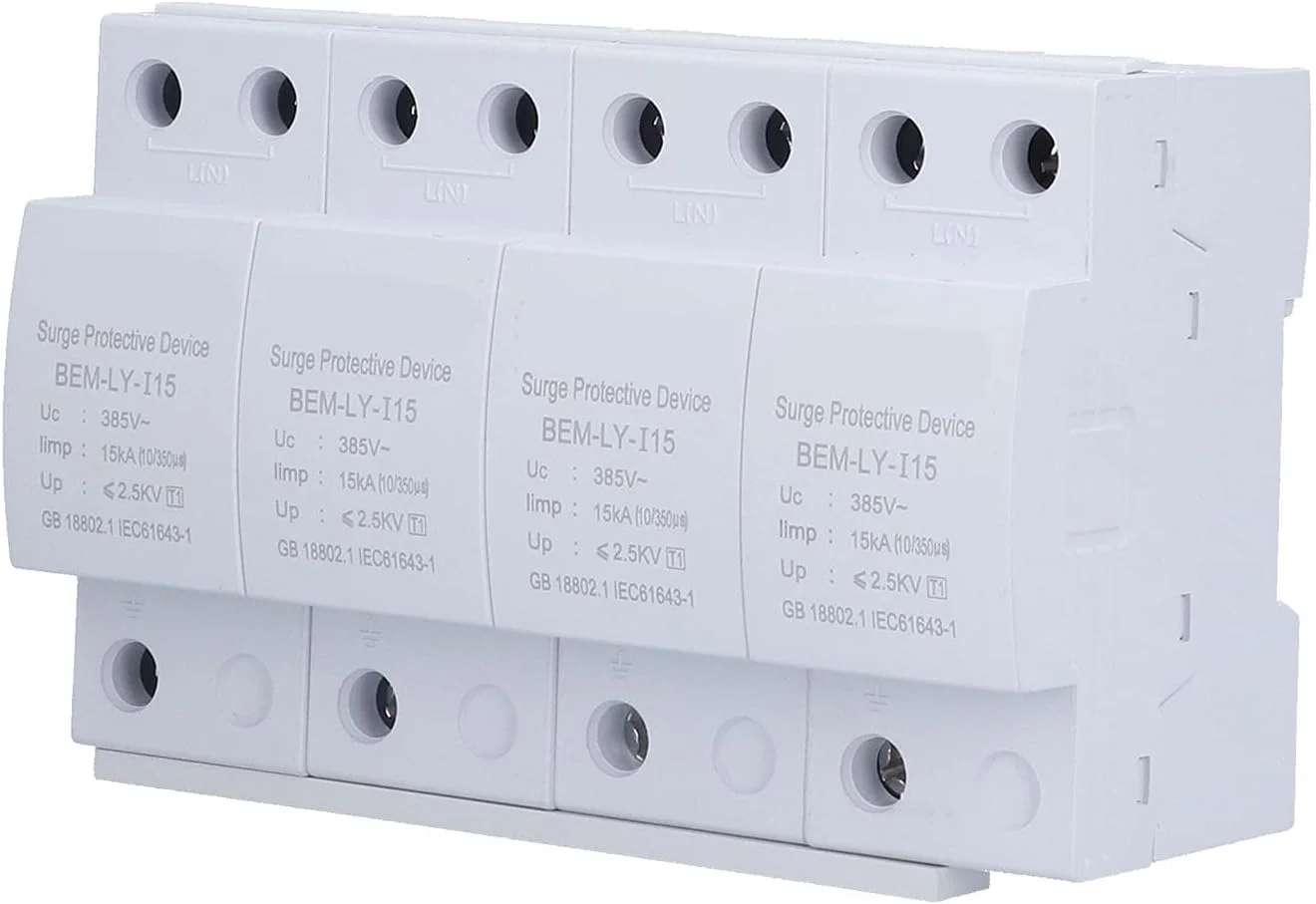 محافظ ولتاژ گیر گرافیت گپ مدل 4P15KA سری SPD با شکل موج 10/350uS برای حفاظت سطح اول در خطوط تک فاز و سه فاز