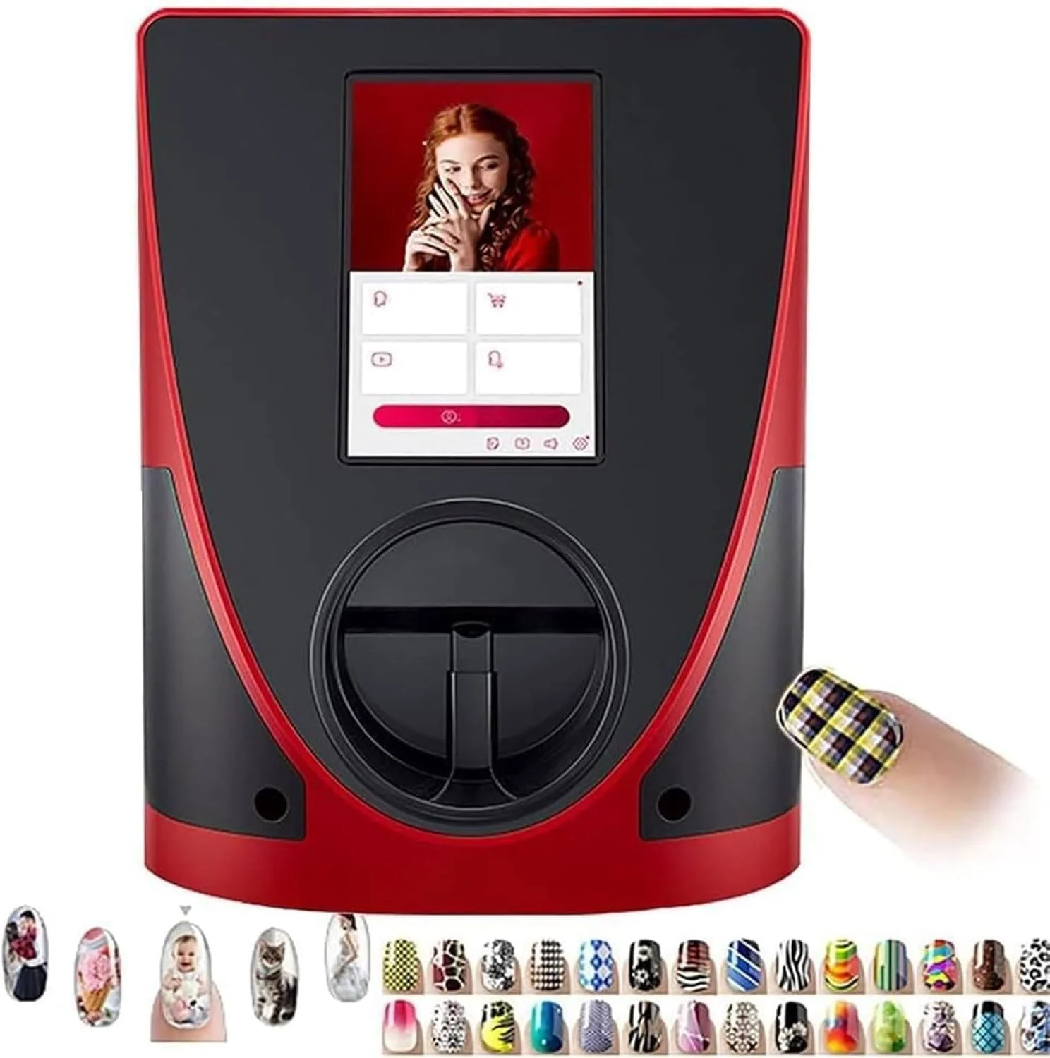 دستگاه چاپ هوشمند طرح ناخن، دستگاه طراحی سه بعدی ناخن با صفحه لمسی 10.1 اینچی، ابزار خودکار مانیکور چاپی 2400dpi، با عملکرد ذخیره سازی، برای سالن های ناخن، آرایشگاه ها، استودیوهای عکاسی دستگاه چاپ هوشمند طرح ناخن، دستگاه طراحی سه بعدی ناخن با صفحه لمسی 10.1 اینچی، ابزار خودکار مانیکور چاپی 2400dpi، با عملکرد ذخیره سازی، برای سالن های ناخن، آرایشگاه ها، استودیوهای عکاسی