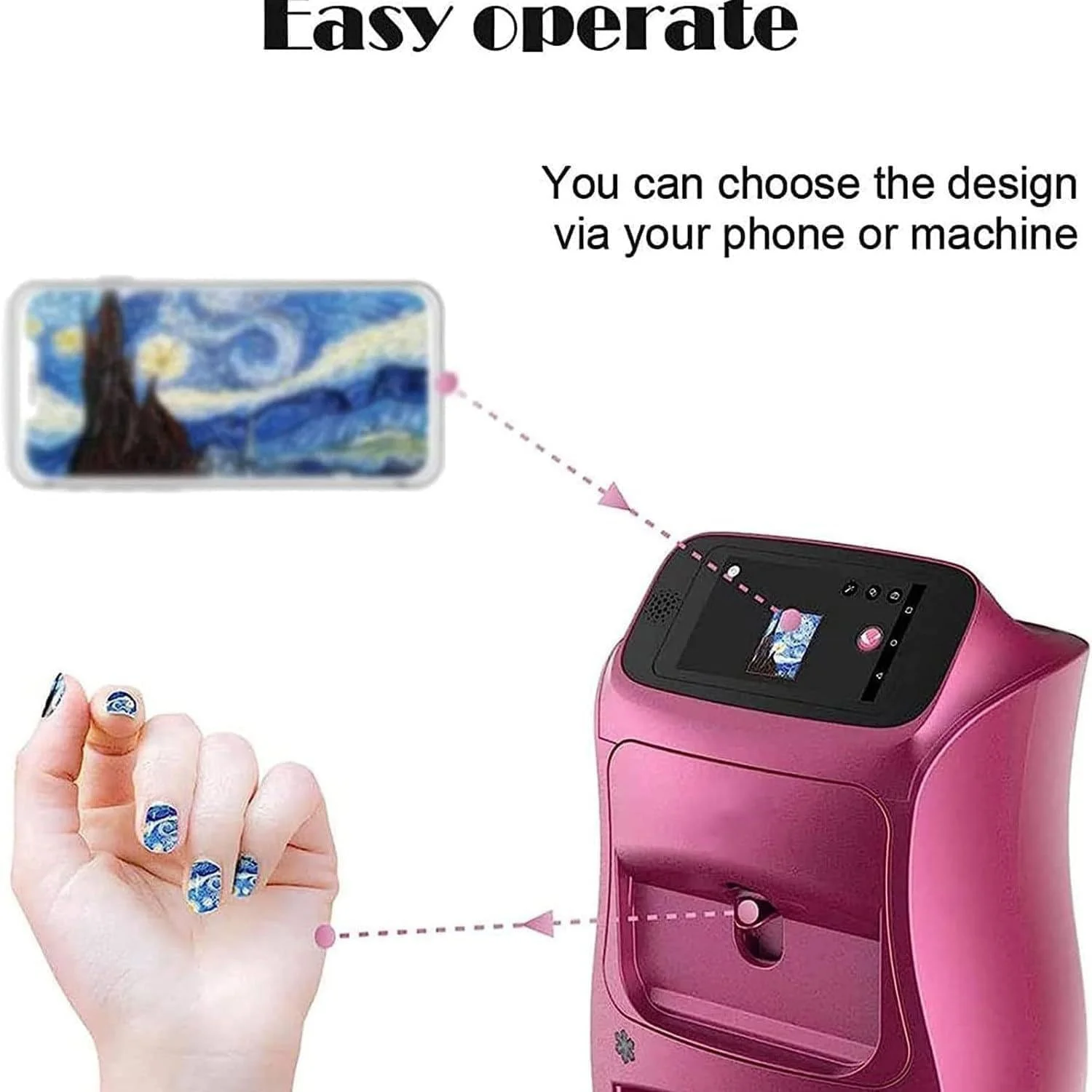 دستگاه چاپ ناخن سه بعدی قابل حمل، دستگاه هوشمند DIY با رزولوشن 1200dpi و صفحه لمسی 5 اینچی، فن براشلس DC، ست مانیکور سالن برای خانه، مراکز خرید، سالن ها، آرایشگاه ها دستگاه چاپ ناخن سه بعدی قابل حمل، دستگاه هوشمند DIY با رزولوشن 1200dpi و صفحه لمسی 5 اینچی، فن براشلس DC، ست مانیکور سالن برای خانه، مراکز خرید، سالن ها، آرایشگاه ها