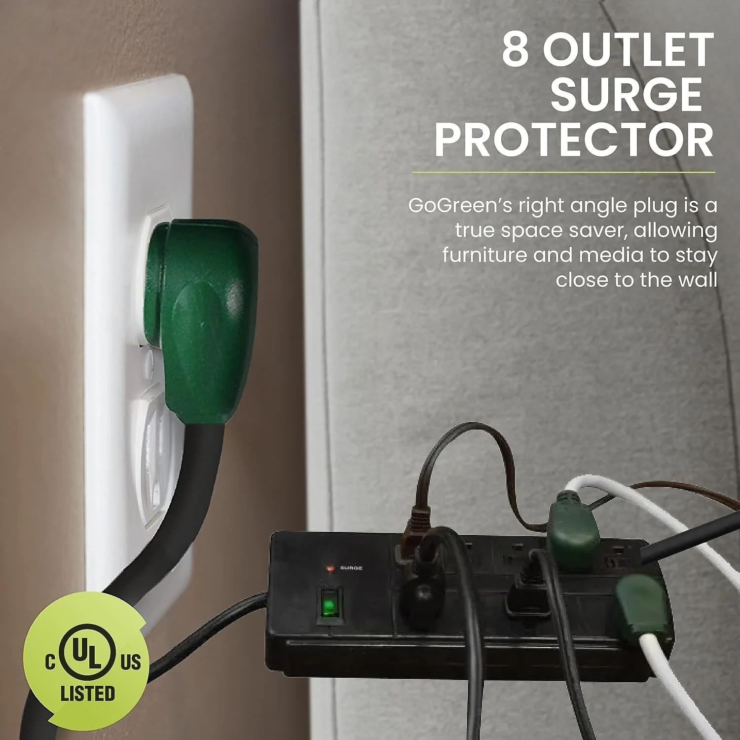 محافظ برق 8 خروجی Go Green Power GG-18316BK، مشکی