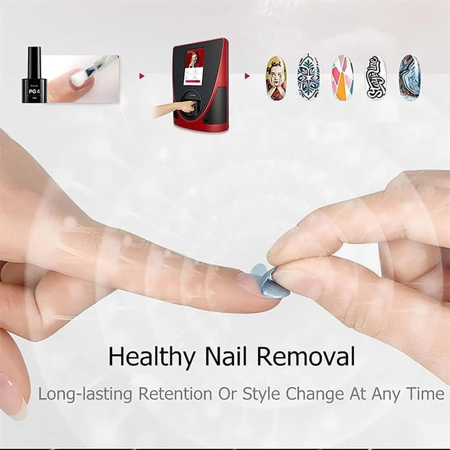 دستگاه چاپ هوشمند طرح ناخن، دستگاه طراحی سه بعدی ناخن با صفحه لمسی 10.1 اینچی، ابزار خودکار مانیکور چاپی 2400dpi، با عملکرد ذخیره سازی، برای سالن های ناخن، آرایشگاه ها، استودیوهای عکاسی