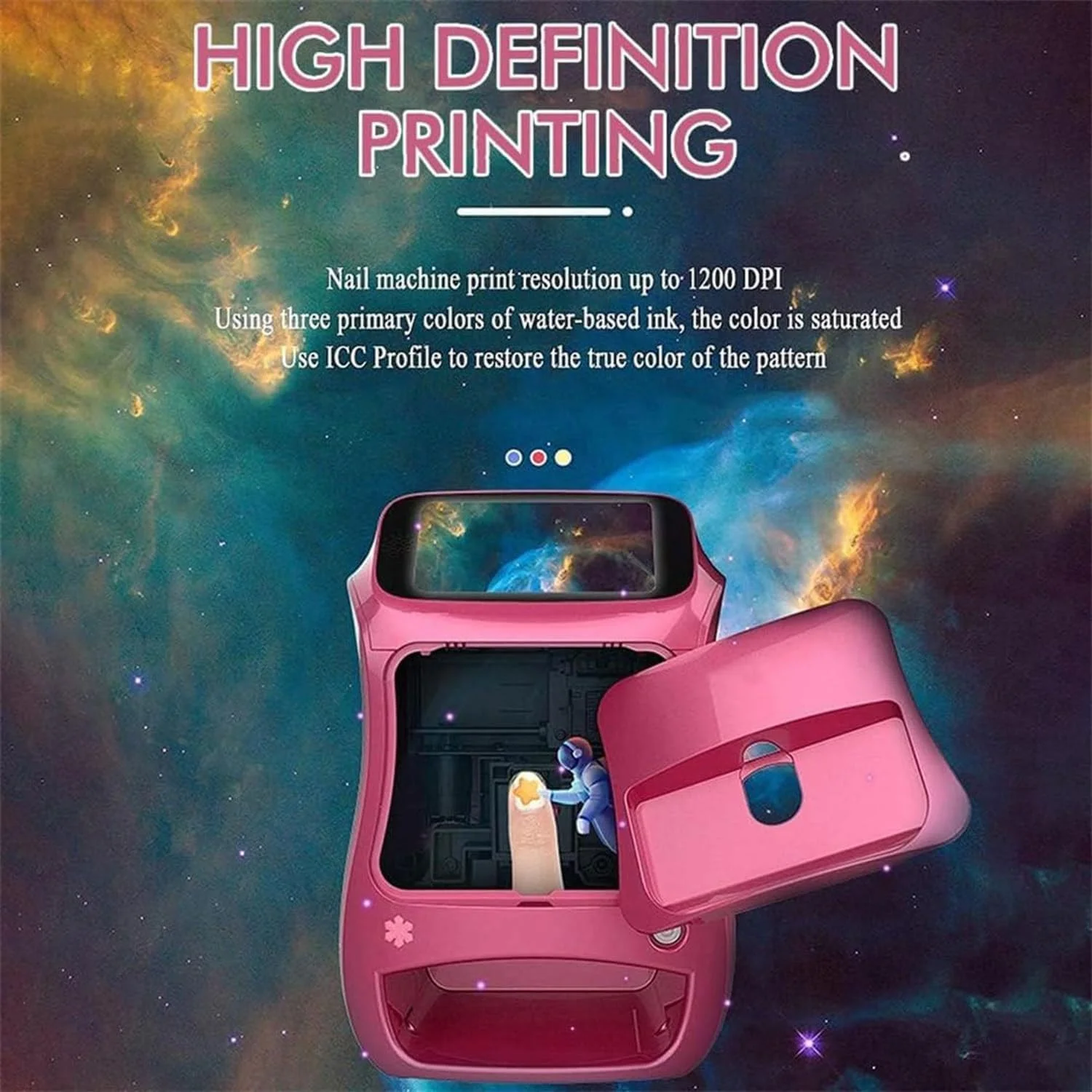 دستگاه چاپ ناخن سه بعدی قابل حمل، دستگاه هوشمند DIY با رزولوشن 1200dpi و صفحه لمسی 5 اینچی، فن براشلس DC، ست مانیکور سالن برای خانه، مراکز خرید، سالن ها، آرایشگاه ها دستگاه چاپ ناخن سه بعدی قابل حمل، دستگاه هوشمند DIY با رزولوشن 1200dpi و صفحه لمسی 5 اینچی، فن براشلس DC، ست مانیکور سالن برای خانه، مراکز خرید، سالن ها، آرایشگاه ها